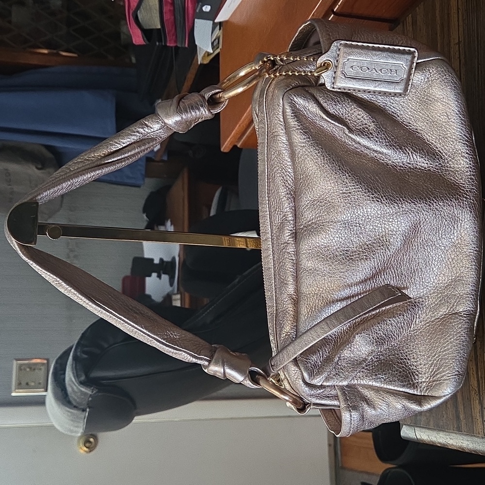 Coach Parker 2008 13465 Shoulderbag Rosegold Metallic Leather $399 Retail GUC